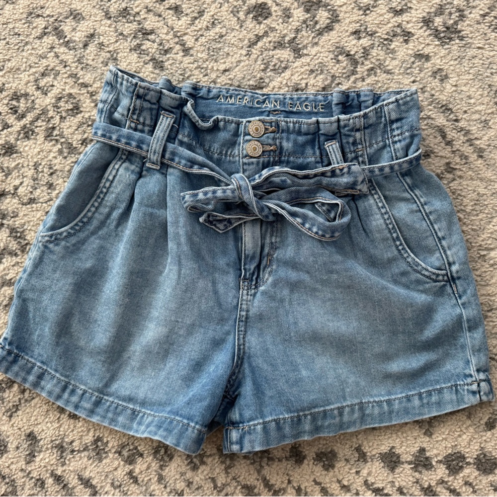 American Eagle Outfitters Light Blue High Waist Women's Shorts